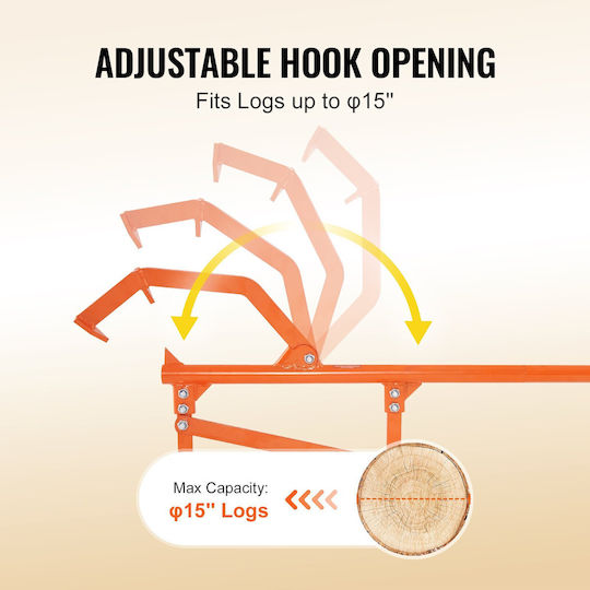 Vevor Timberjack 46,5 Schwerlast-Holzheber Max 15" Durchmesser Baumstämme Rollend