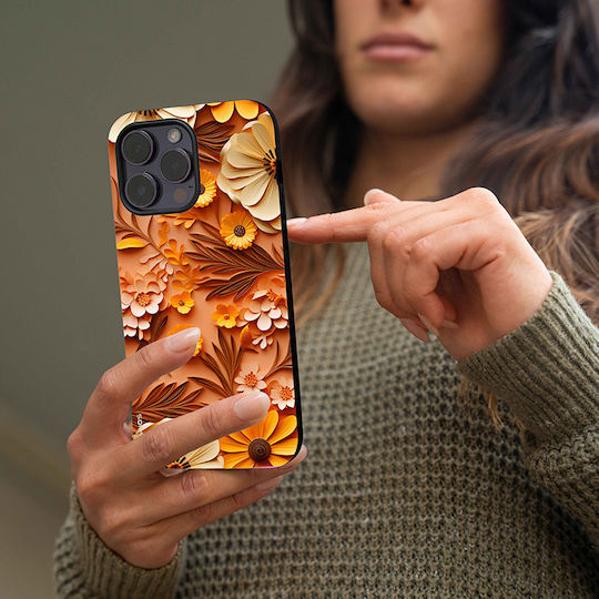 Husă Sonique Seria Flori 3D pentru Realme GT 7 Pro 5G Portocaliu