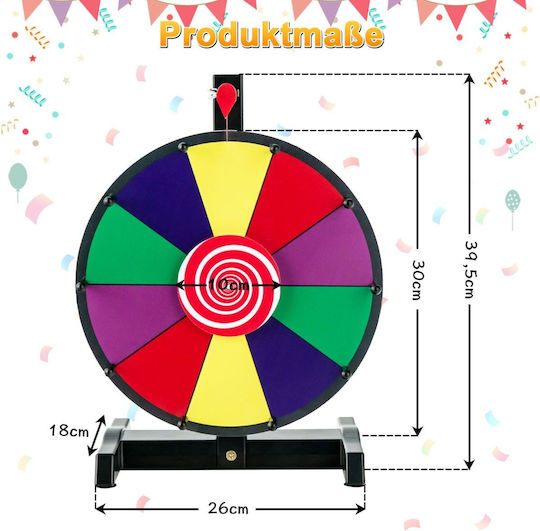 Costway Glücksrad 10 bunte Felder Abnehmbare Schreibfläche Tt10005