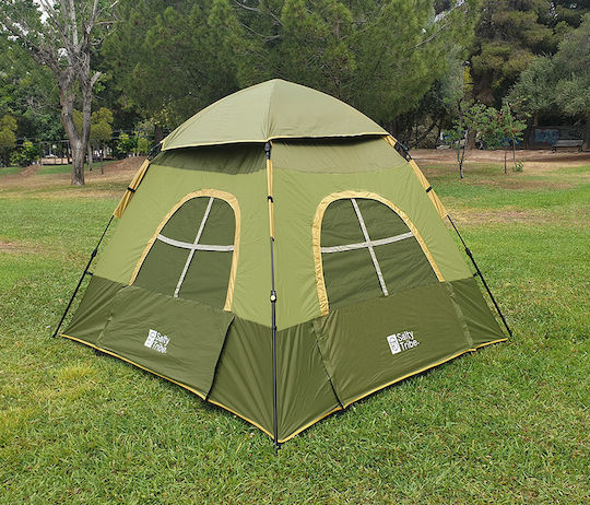 Salty Tribe Seminole 4 Automatic Camping Tent Igloo Green with Double Cloth 4 Seasons for 4 People 240x210x175cm