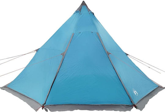 vidaXL Tipi Camping Tent Teepee Blue for 6 People 486x486x280cm