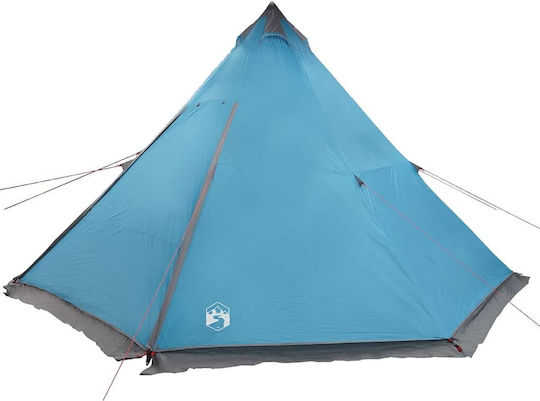 vidaXL Tipi Camping Tent Teepee Blue for 6 People 486x486x280cm