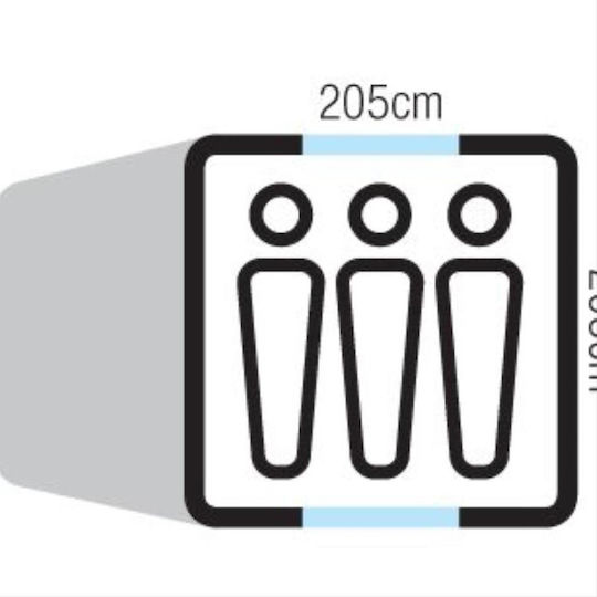 OZtrail Tasman 3V Dome Σκηνή Camping Igloo Μπλε με Διπλό Πανί 3 Εποχών για 3 Άτομα 305x205x125εκ.