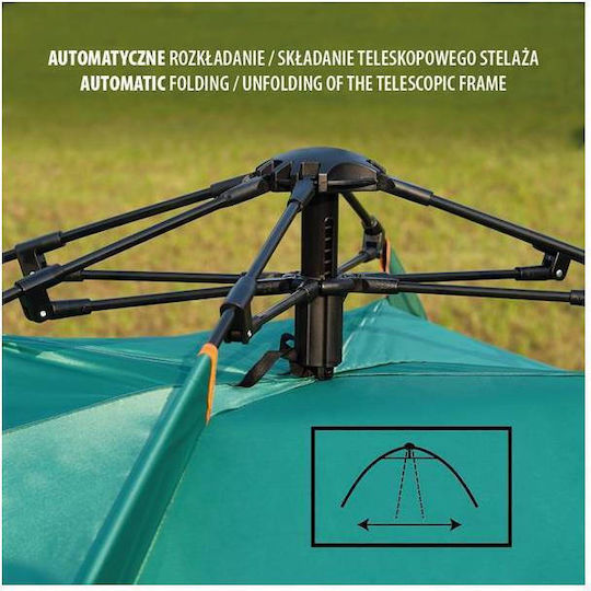 Nils Camping Tent Igloo Green with Double Cloth 4 Seasons for 3 People 200x200x140cm