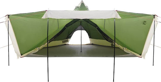 vidaXL Cort Tip Teepee Verde pentru 6 Persoane 486x486x280cm