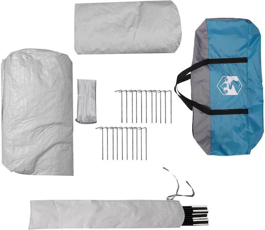 vidaXL Summer Camping Tunnel Car Tent Blue for 2 People 470x332x216cm