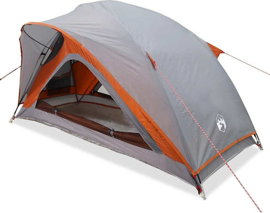 vidaXL Camping Tent Igloo Grey with Double Cloth for 1 Person 213x84x100cm