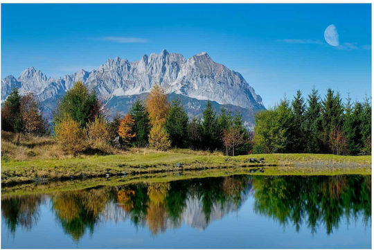 Painting Mountain Reflection In Lake 120x80
