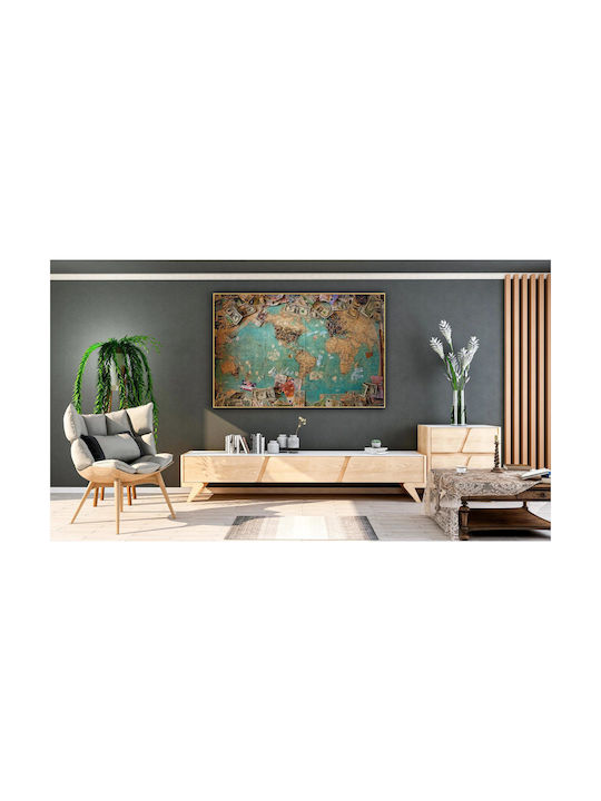 World Map Global Currencies Painting 100x70