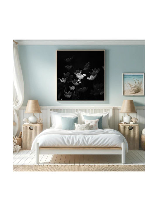 Ethereal Black White Flowers Painting 110x110