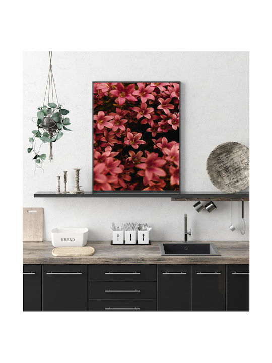 Πίνακας Pink Flowers Ροζ Λουλούδια 80x120