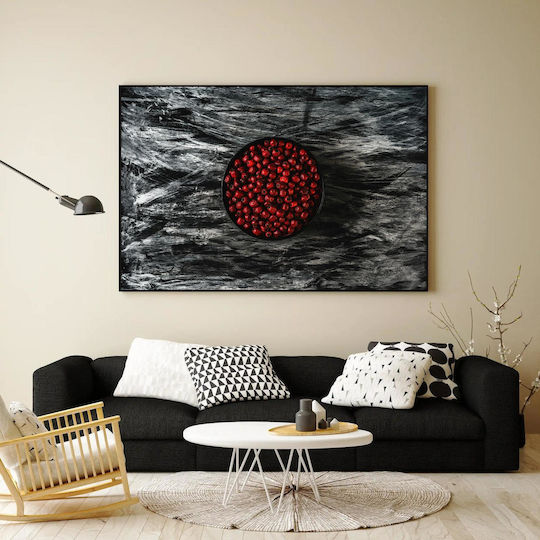 Painting Red Berries On Dark Abstract Background 90x60