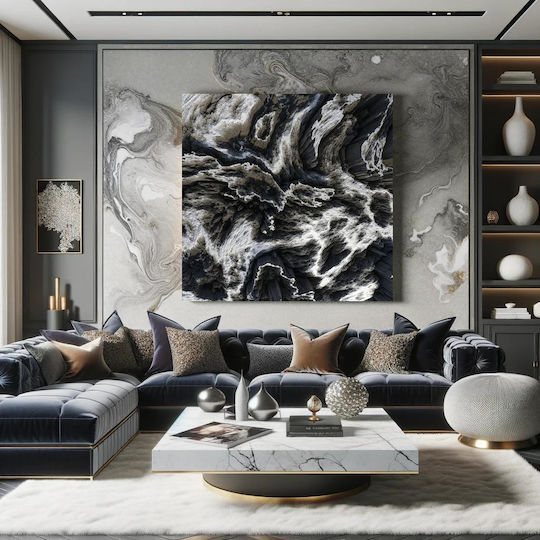 Abstract Black White Texture Painting 90x90