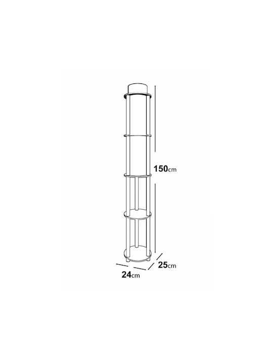 Opviq Floor Lamp H150xW25cm. with Socket for Bulb E27 Beige