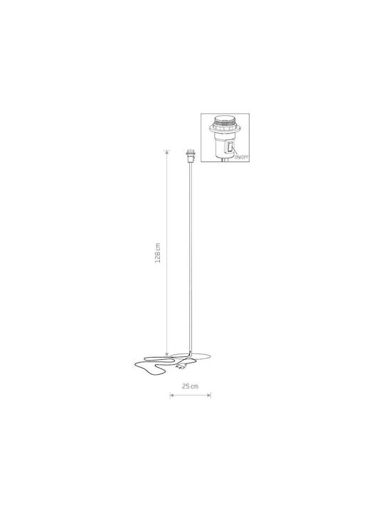 Nowodvorski Petit Floor Lamp H128xW25cm. with Socket for Bulb E27 White