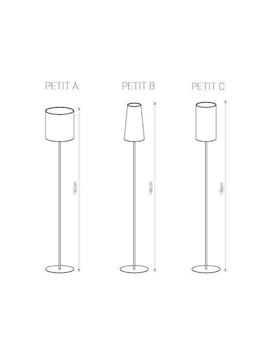 Nowodvorski Petit Floor Lamp H128xW25cm. with Socket for Bulb E27 White