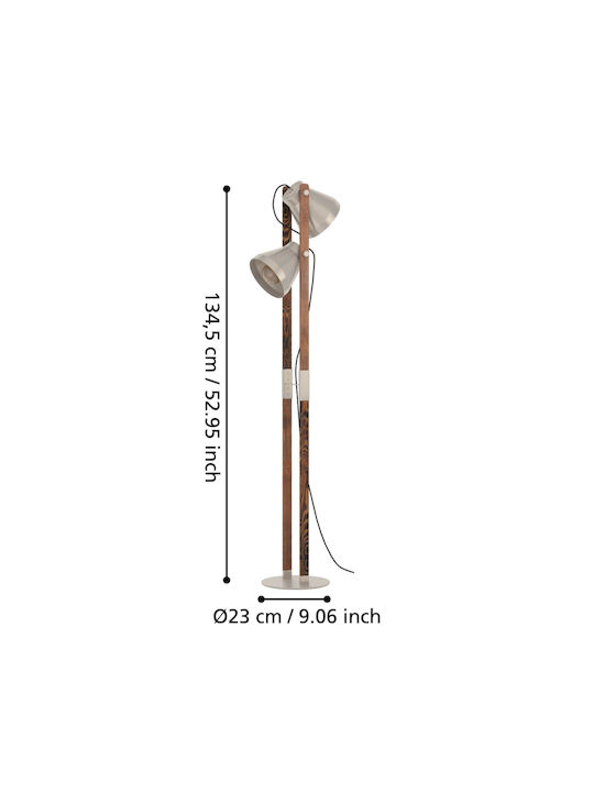 Eglo Cawton Floor Lamp H134.5cm. Brown Eglo Cawton Floor Lamp H134.5cm. Brown