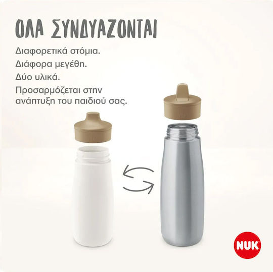 Nuk Minime Flip Kids Water Bottle Frozen Plastic with Straw Non Spill 450ml