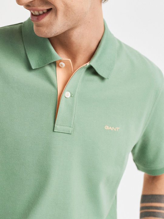 Contrast Pique Polo Μπλούζα Κοντομάνικη Green