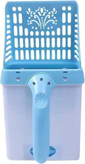 Lingură din plastic pentru litiera pisicii 30 de pungi M16xL8xH30cm Albastru