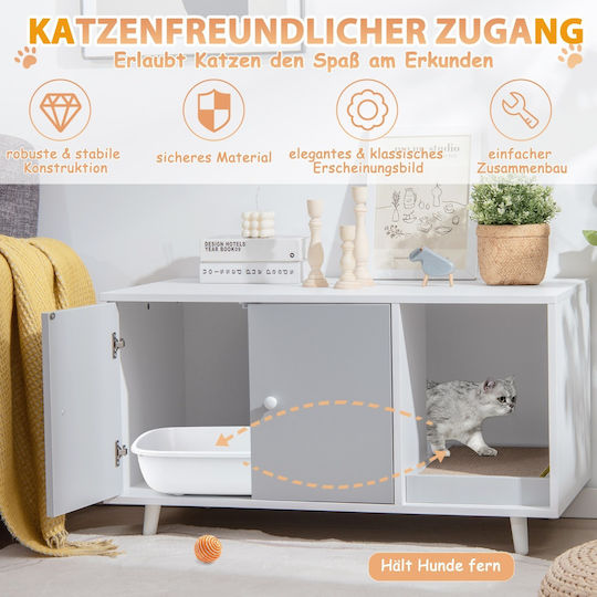 Costway Multifunctional Cat Box 3-in-1 Privacy Stability Pv10002gr