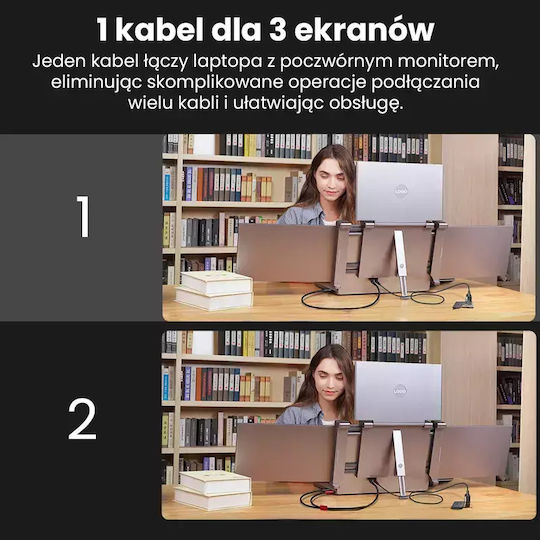 Monitor Extralink Triple Screen S680 14" Full HD IPS Laptop