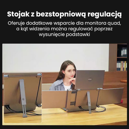 Monitor Extralink Triple Screen S680 14" Full HD IPS Laptop