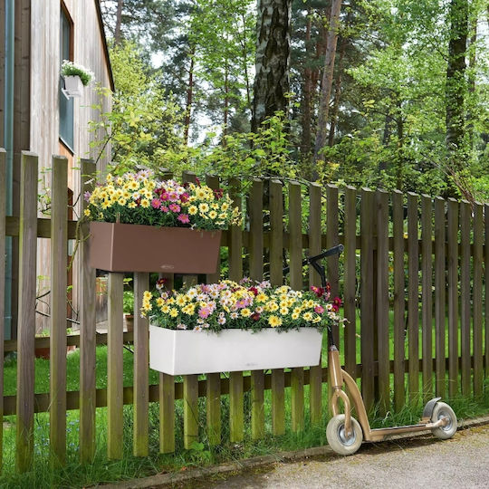Lechuza Balconera Самополивен Кутия за саксии Пластмаса Бял 40x19x19см.