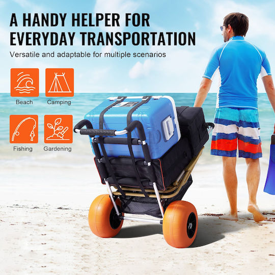 Vevor Transport Trolley Foldable for Weight Load up to 165kg Beige