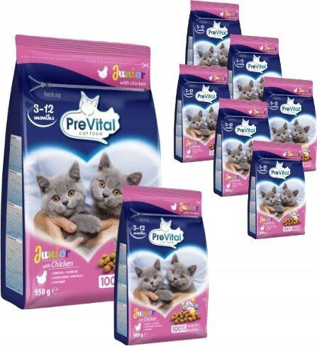 PreVital Dry Food for Young Cats with Chicken / Poultry 0.95kg