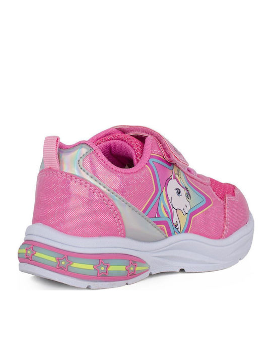 Unicorn Παιδικά Sneakers με Φωτάκια Φούξια
