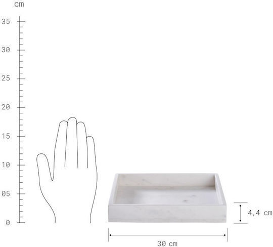 Butlers Διακοσμητικός Δίσκος Μάρμαρο Marble Τετράγωνος 30x30cm