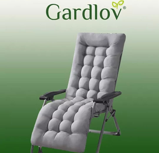 Gardlov Възглавница за стол за градински стол с гръб Сива 50x173см