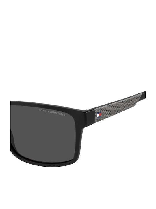 Tommy Hilfiger Men's Sunglasses With Black Horn-Rimmed Frame And Grey Lens TH2142/S 08A/IR