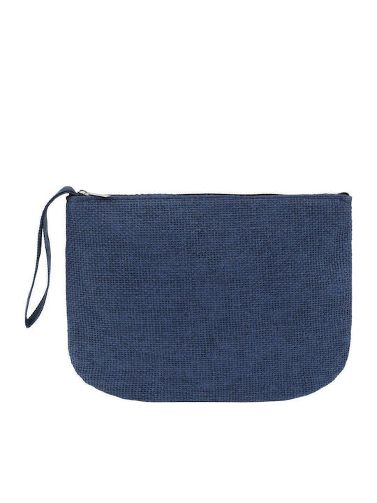 Doca Wicker Beach Bag with Toiletry Bag Blue