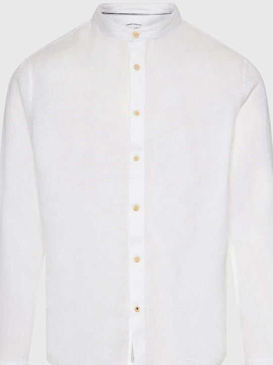 Long-sleeved Linen Shirt White