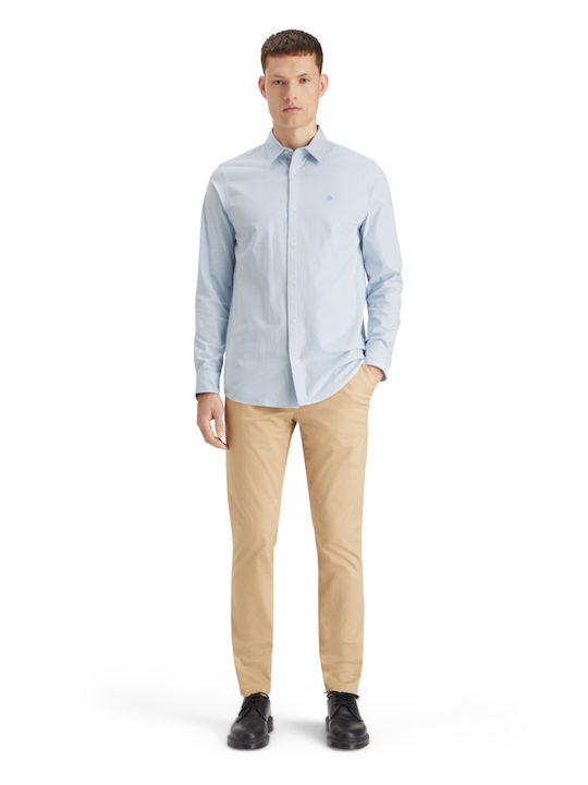 Core Long-sleeved Cotton Shirt Striped Blue