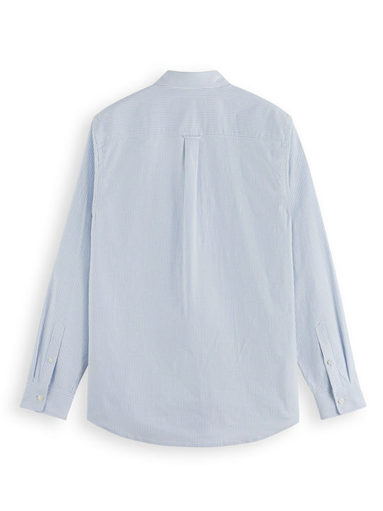 Core Long-sleeved Cotton Shirt Striped Blue
