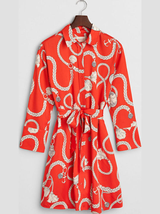 Summer Mini Shirt Dress Orange