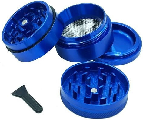 Râșniță Elements Albastră Mare 61mm Aluminiu 4 Părți
