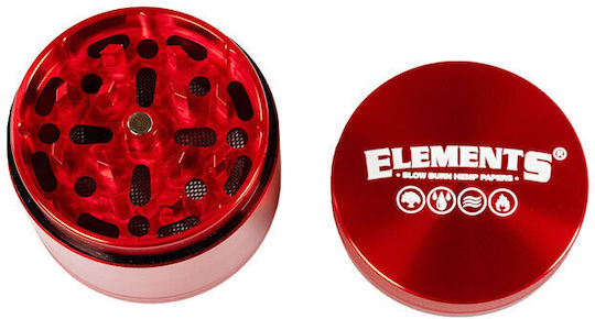 Elements Grinder Τρίφτης Κόκκινο Medium 55mm Aluminium 4 Parts