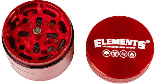 Elements Grinder Red Small 49mm Aluminium 4 Parts