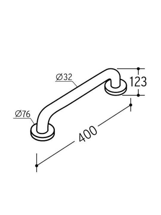 Inox Bathroom Grab Bar for Persons with Disabilities 40cm Silver Inox Bathroom Grab Bar for Persons with Disabilities 40cm Silver