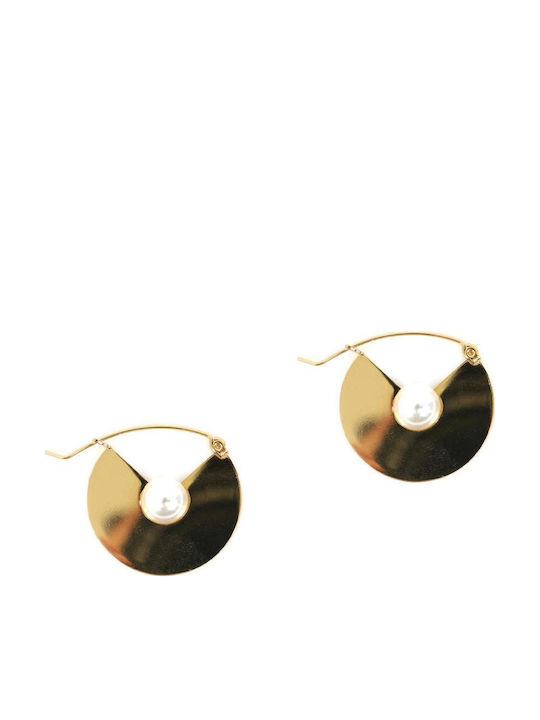 Doca Earrings made of Steel Gold Plated with Pearls Doca Earrings made of Steel Gold Plated with Pearls