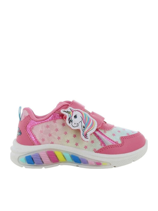 Magic Kinder Sneakers Anatomisch mit Klettverschluss & Lichtern Fuchsie