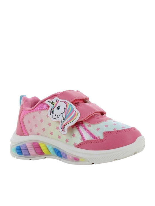 Magic Kinder Sneakers Anatomisch mit Klettverschluss & Lichtern Fuchsie