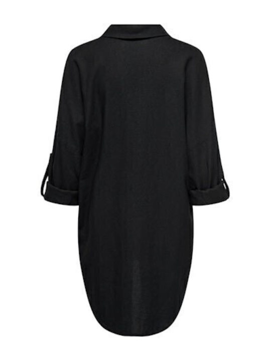 Summer Linen Tunic Black