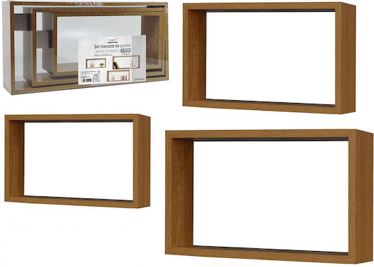 Regale Wand Cube 06512705 3Stück 70x35x15εκ. Natural Wood