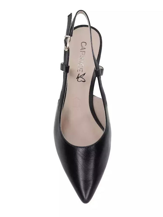 Leder Pumps mit Riemchen Schwarz