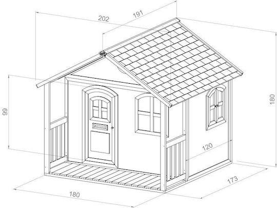 Multifunctional Wooden Kids Playhouse Garden 202x191x180cm